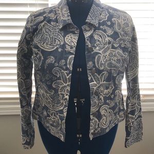 Croft and Barrow Petite Paisley DenimJacket Size PetiteM 8/10.